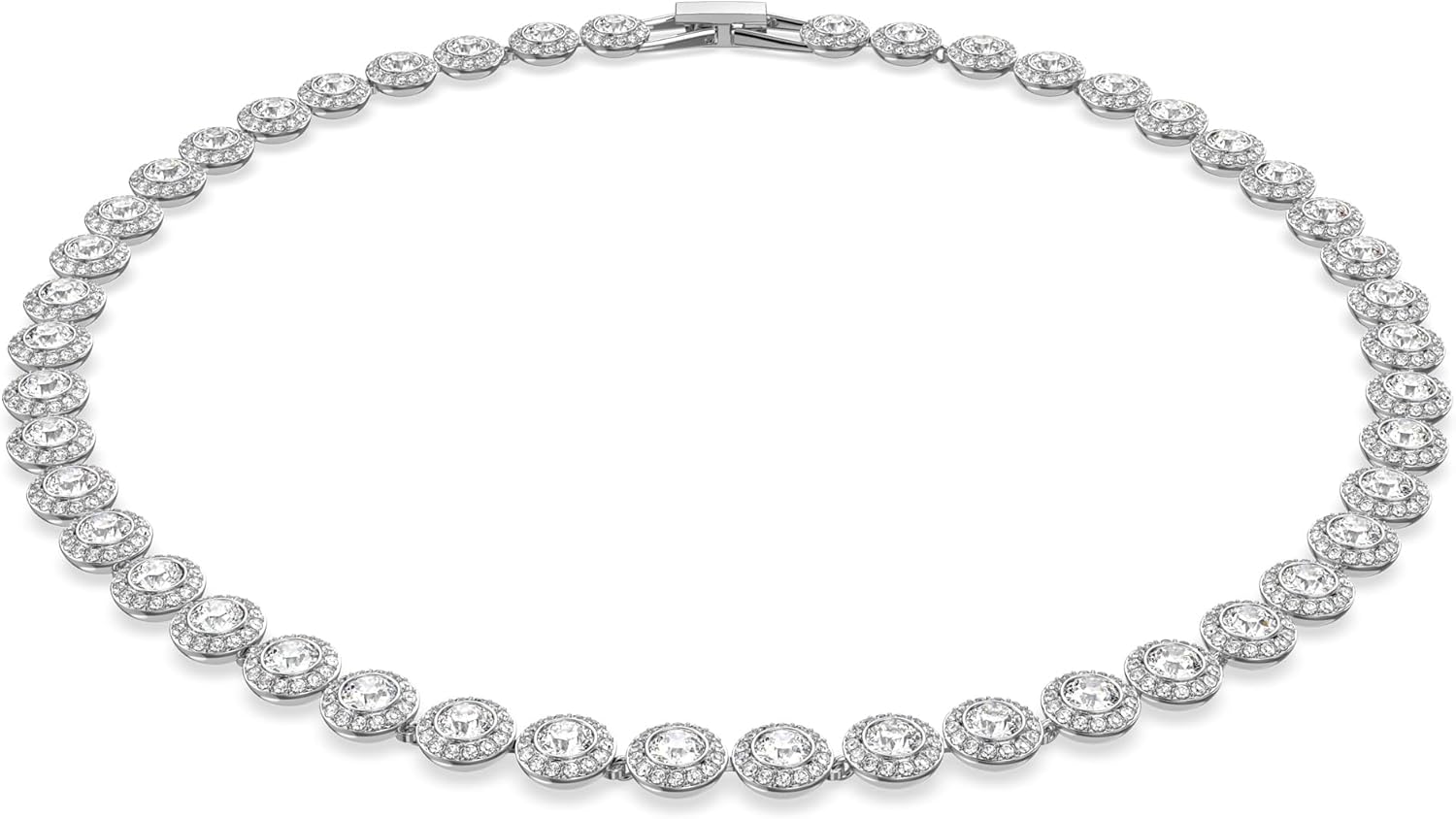 Gold-plated crystal pendant necklace with modern angelic design and cubic zirconia stones