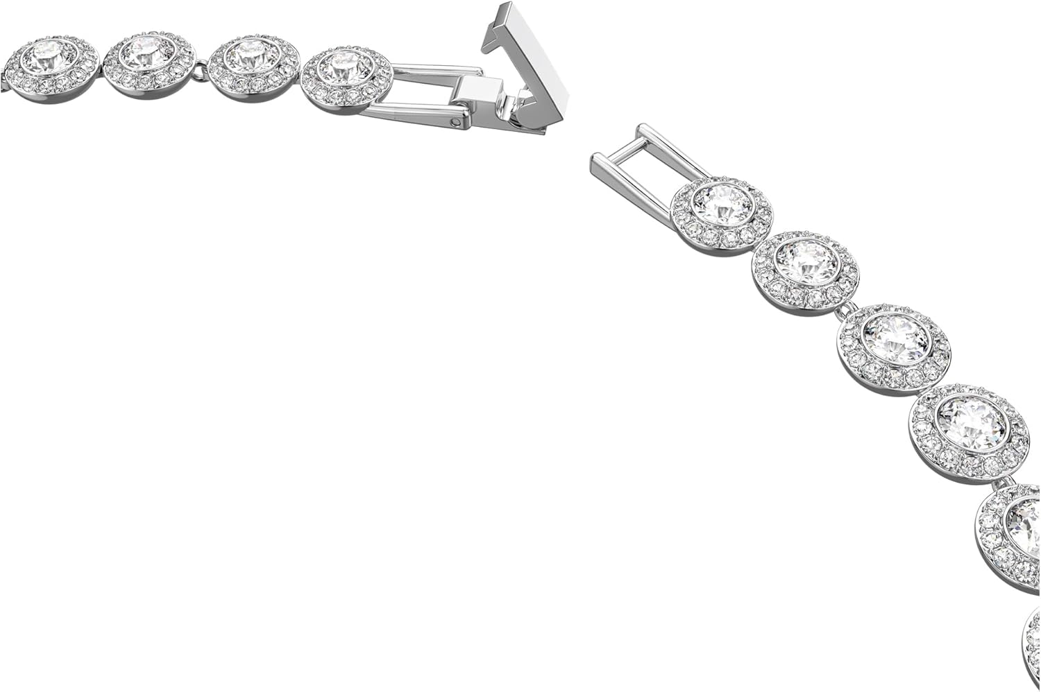 Gold-plated crystal pendant necklace with modern angelic design and cubic zirconia stones