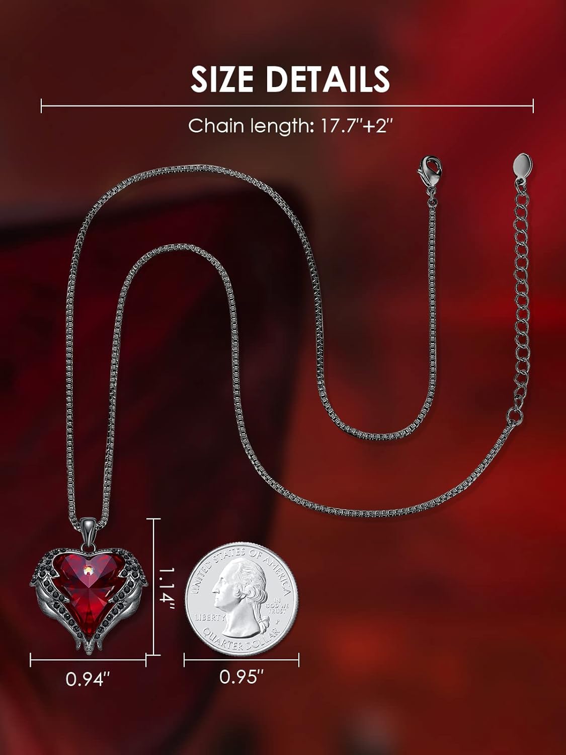 Sterling silver and gold-plated angel wings pendant necklace with birthstone charm, 18-inch chain, romantic gift style