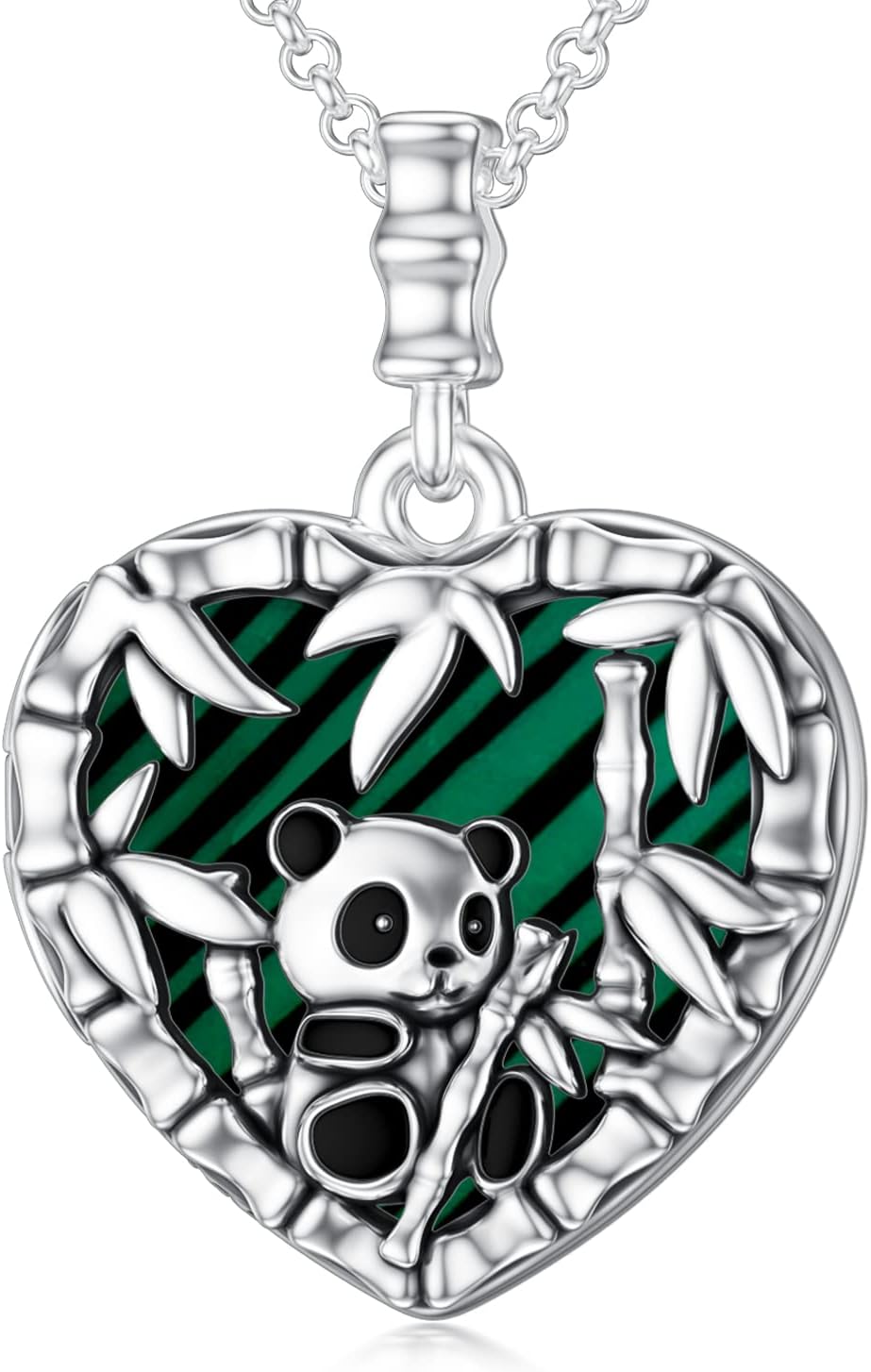 Sterling silver personalized locket necklace with photo compartment, 18-inch chain, romantic memorial pendant