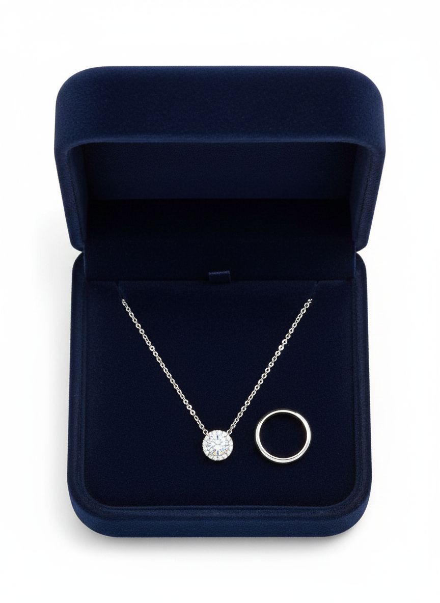Rhodium-plated angelic crystal pendant necklace with Swarovski stone, 18-inch chain, modern minimalist style