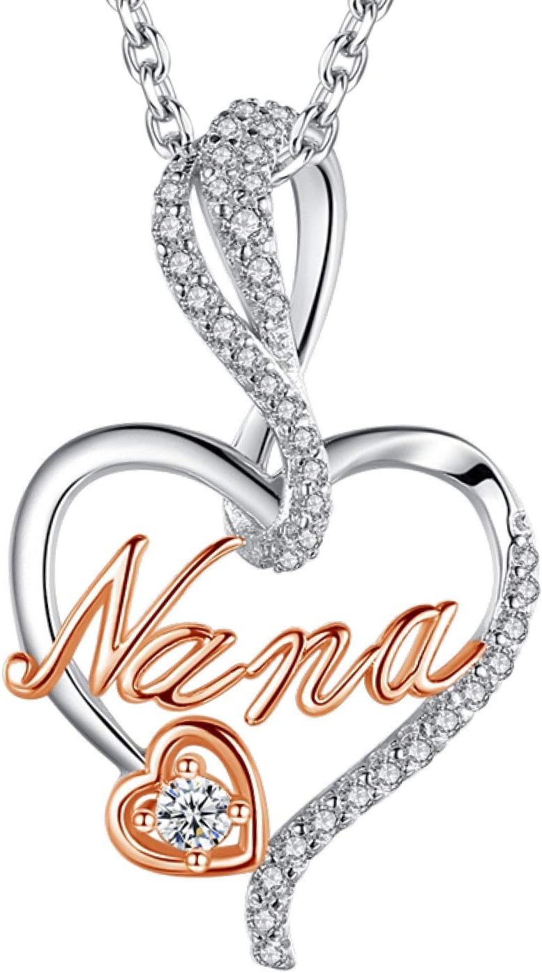 Sterling silver mom necklace pendant, 18 inches, romantic style gift for mother's day