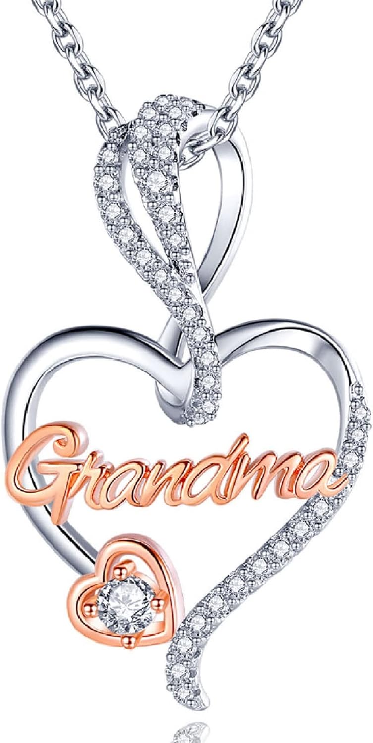 Sterling silver mom necklace pendant, 18 inches, romantic style gift for mother's day