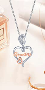 Sterling silver mom necklace pendant, 18 inches, romantic style gift for mother's day