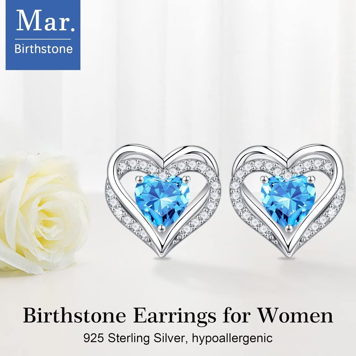 925 sterling silver heart stud earrings with classic polished finish