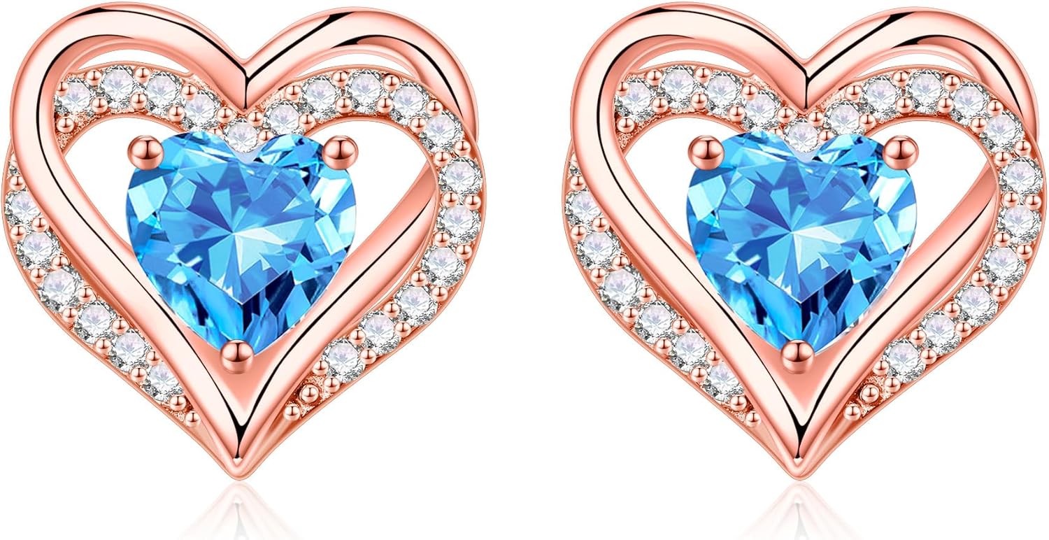 925 sterling silver heart stud earrings with classic polished finish