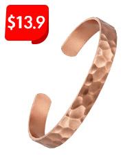 Adjustable pure copper magnetic therapy bracelet with cubic zirconia accents and neodymium magnets