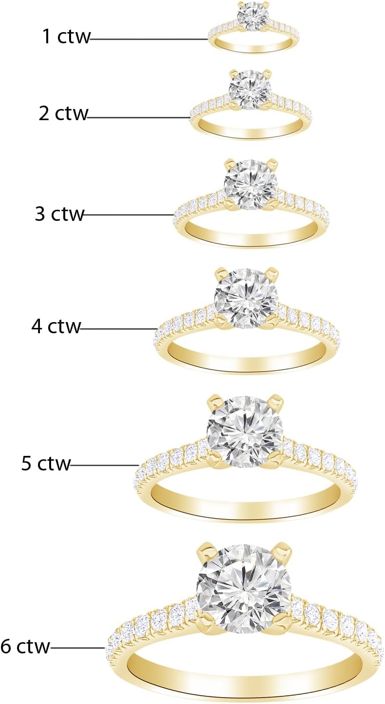 Classic lab-grown diamond solitaire engagement ring in 14k gold with prong setting, round cut diamond