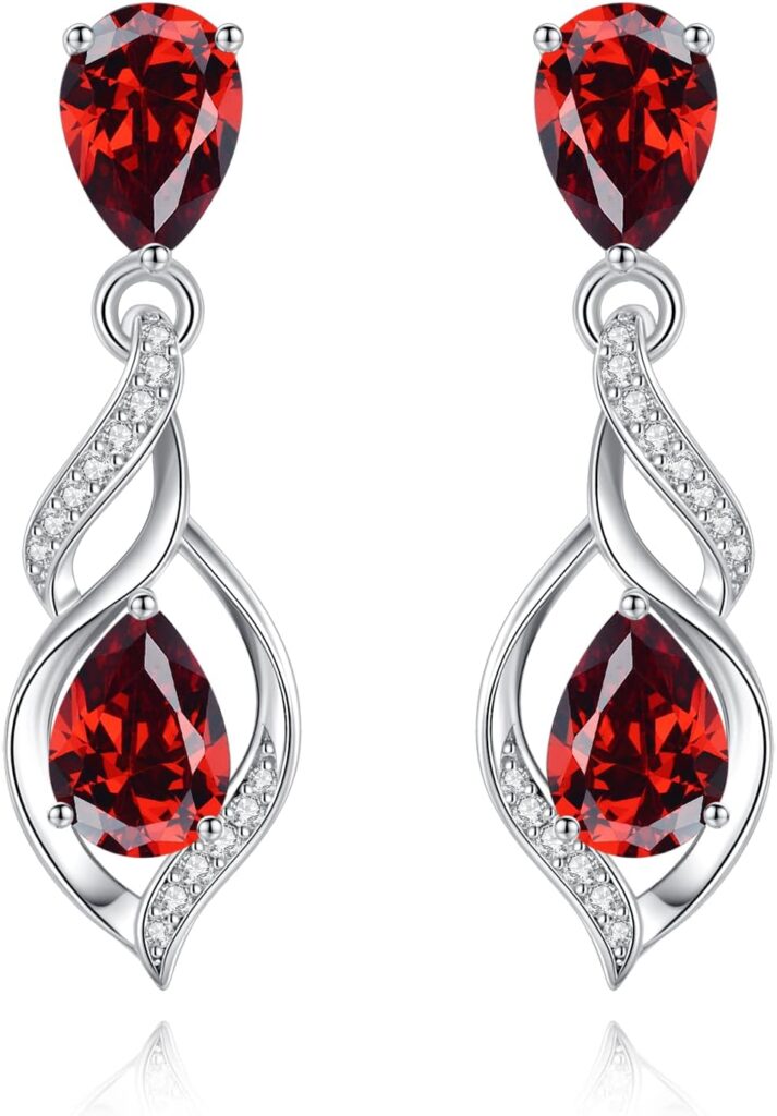 Teardrop Birthstone Earrings Sterling Silver 2026