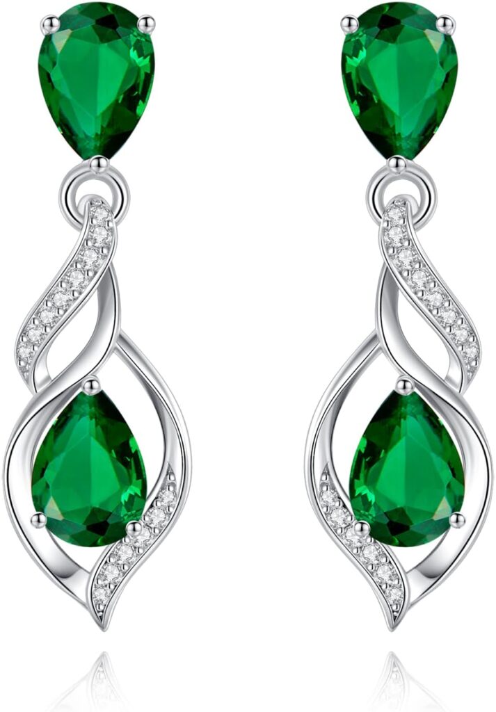 Birthstone Teardrop Earrings Sterling Silver 2025