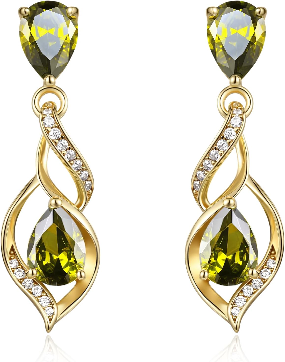 Sterling silver birthstone teardrop earrings with romantic infinity love design in soft, elegant finish