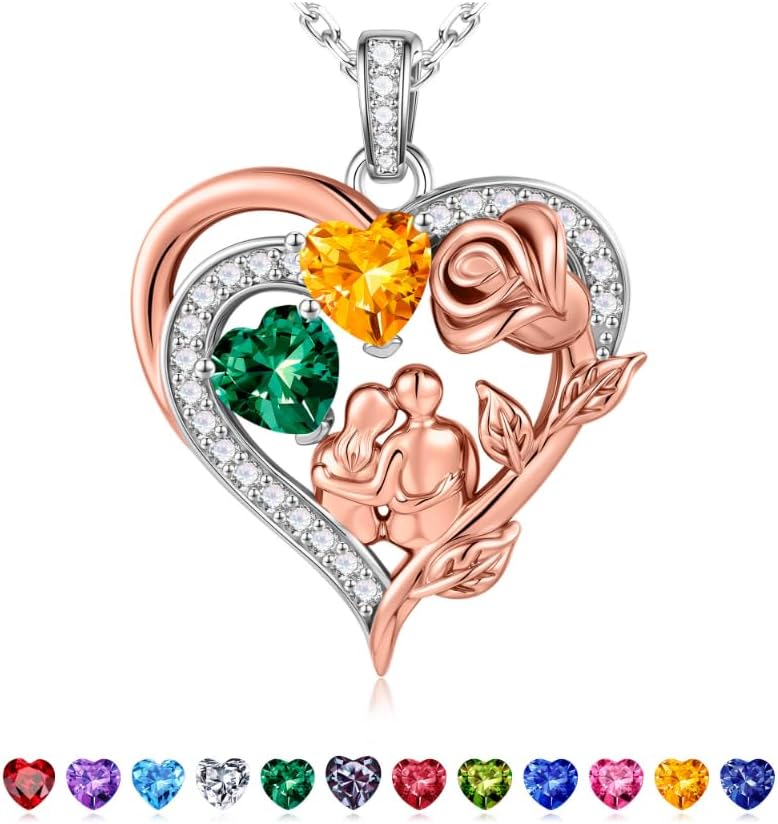 Classic sterling silver birthstone pendant necklace for women, 18-inch chain with polished finish