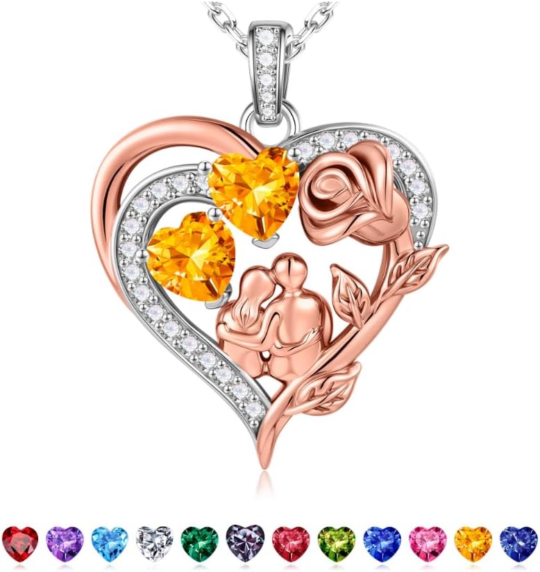 Classic sterling silver birthstone pendant necklace for women, 18-inch chain with polished finish