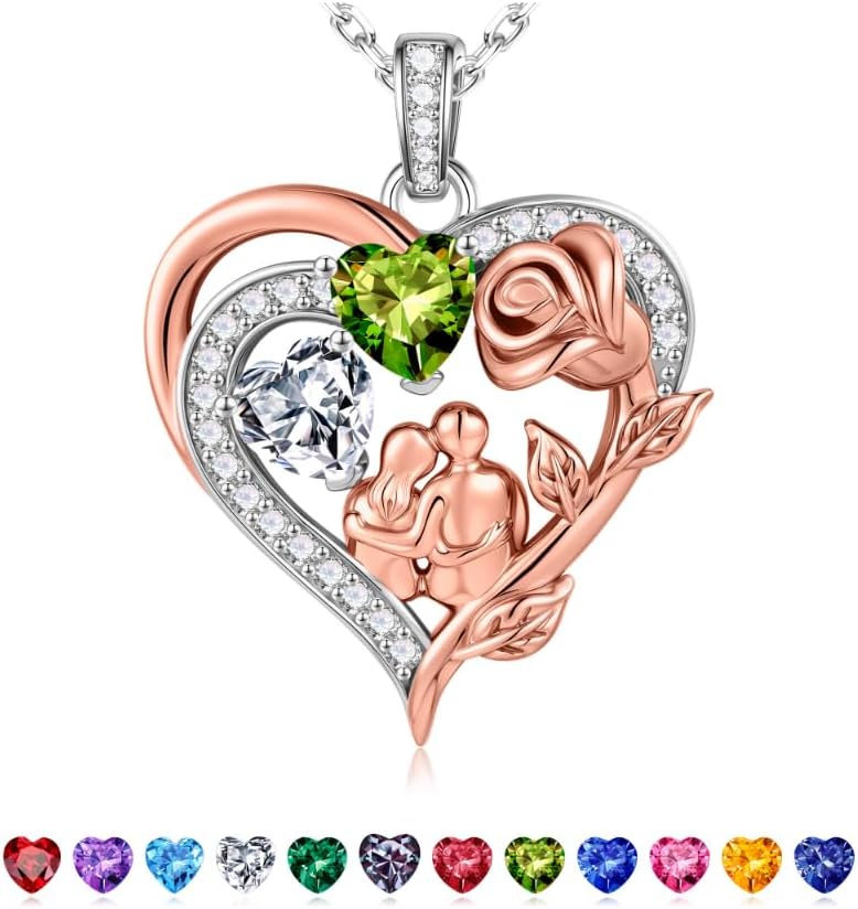 Classic sterling silver birthstone pendant necklace for women, 18-inch chain with polished finish
