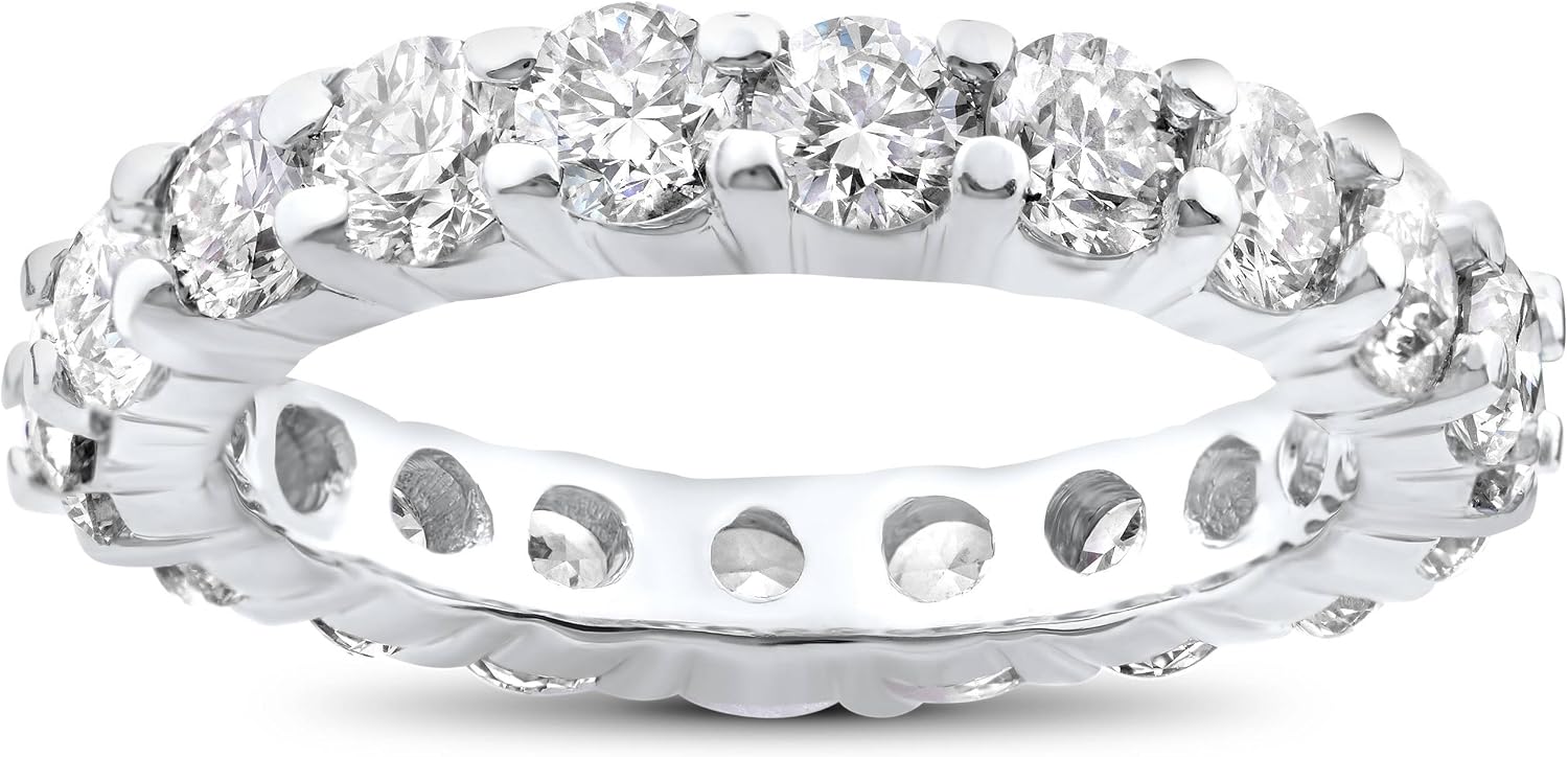 4 carat diamond eternity wedding ring in 14K white gold with classic band design