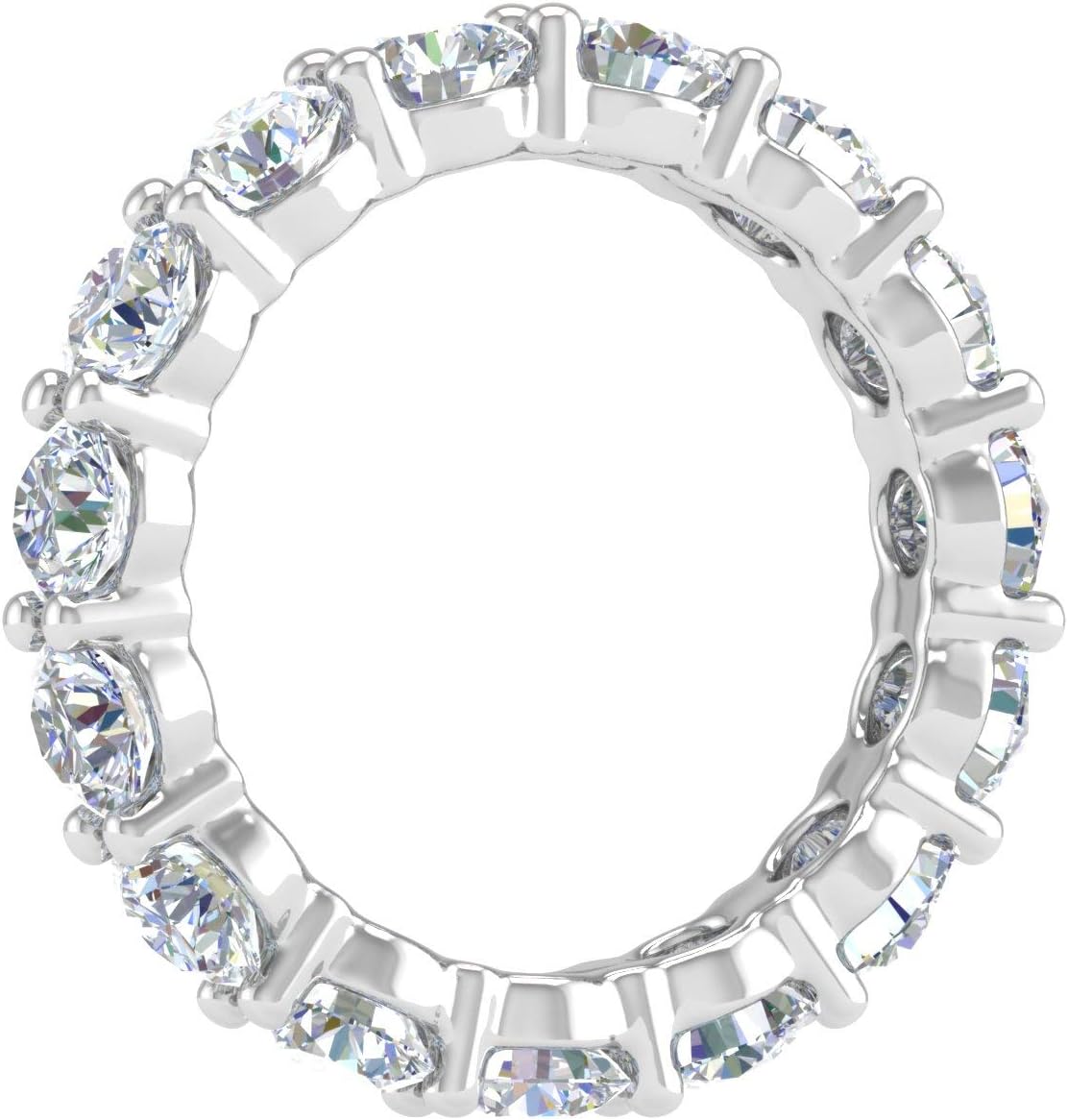 5 carat diamond eternity wedding band in 14K gold with IGI certification, classic round brilliant cuts