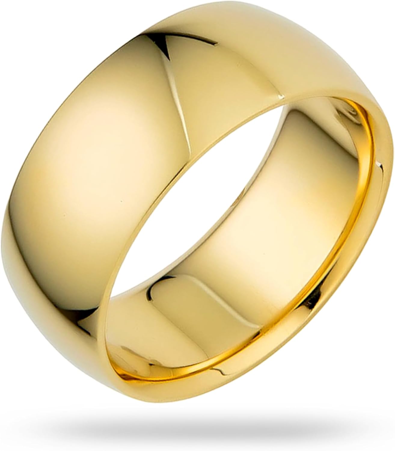 8mm solid gold wedding band with comfort fit in classic style, available in 10k and 14k gold