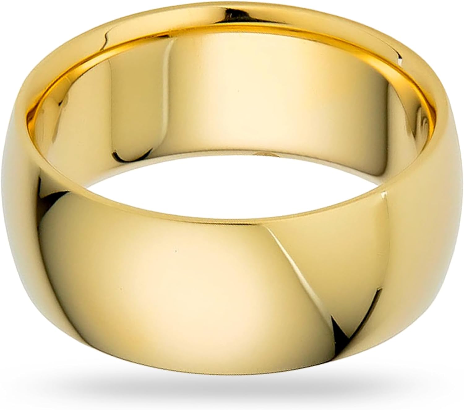 8mm solid gold wedding band with comfort fit in classic style, available in 10k and 14k gold