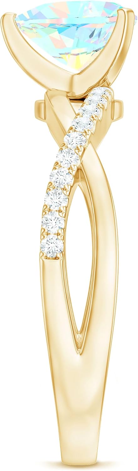 Sterling silver engagement ring featuring a heart-shaped Ethiopian opal stone with diamond accents, modern fine jewelry design