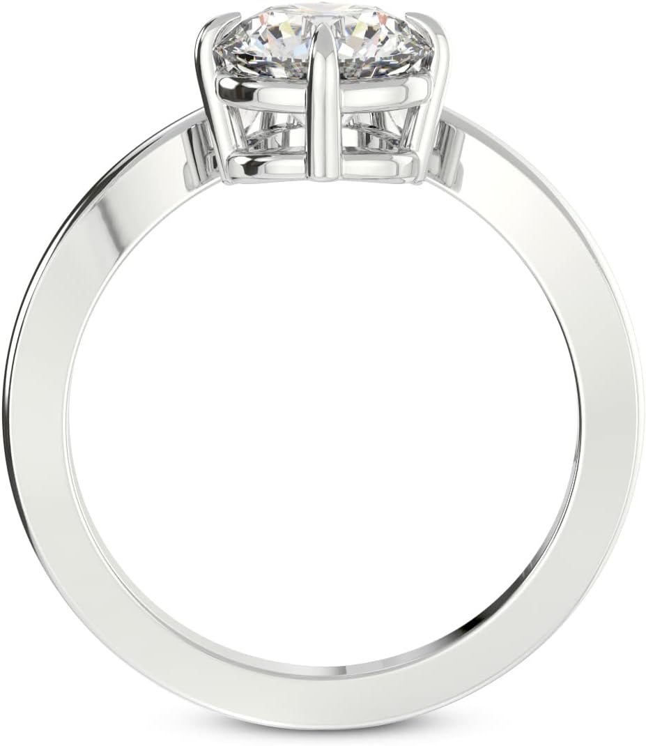 Lab-grown diamond solitaire engagement ring in white, yellow, or rose gold with customizable carat weight