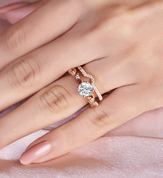 Lab-grown diamond solitaire engagement ring in white, yellow, or rose gold with customizable carat weight