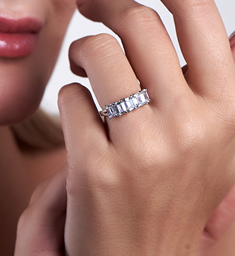 Lab-grown diamond solitaire engagement ring in white, yellow, or rose gold with customizable carat weight
