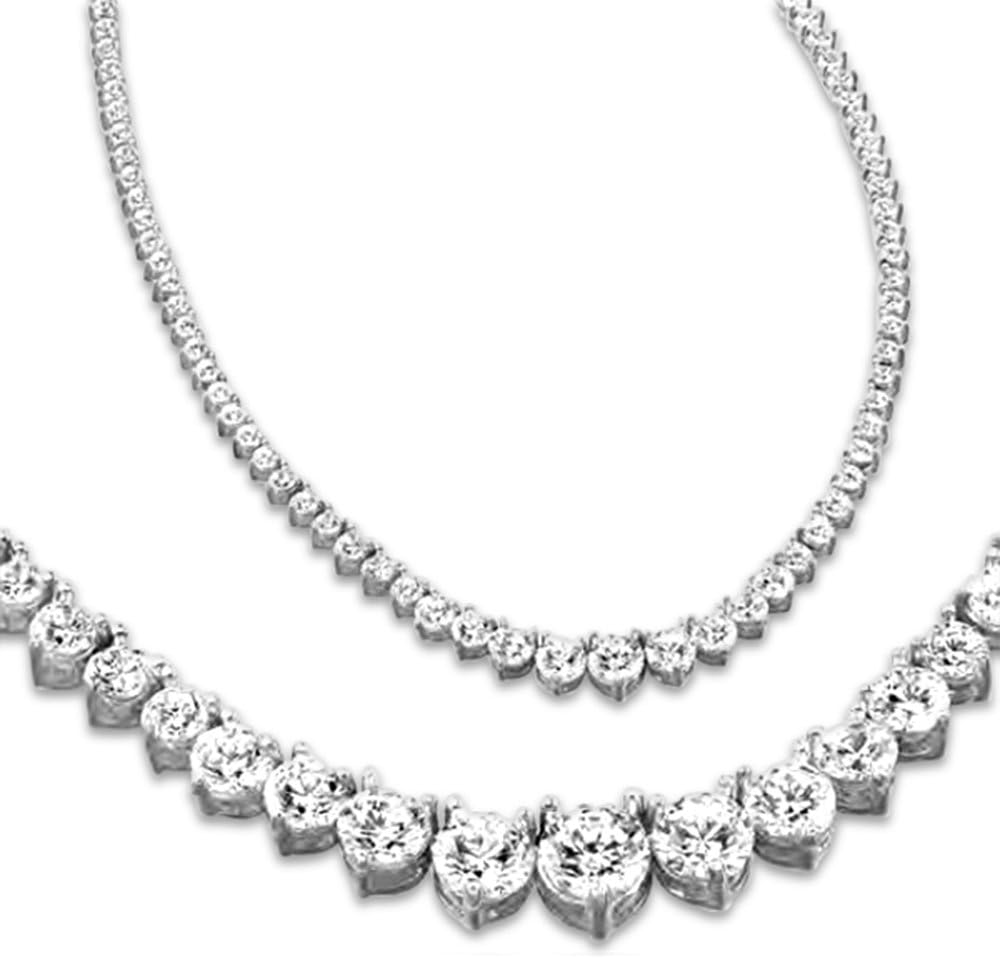 Lab-Grown Diamond Tennis Riviera Necklace 17"