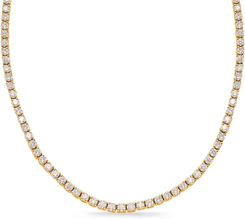 Sterling silver tennis riviera necklace with graduating lab-grown diamonds, 17 inches, classic style