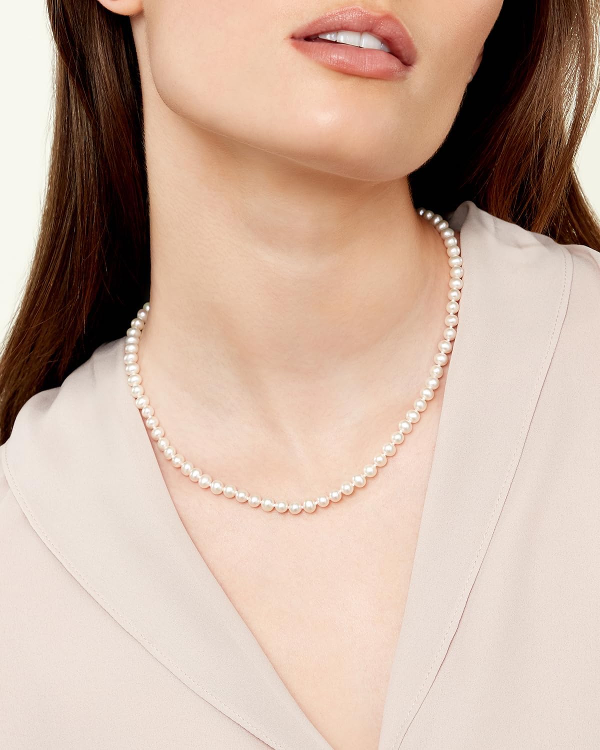 Japanese Akoya pearl pendant necklace with 14K gold chain, classic white cultured pearl on delicate gold setting