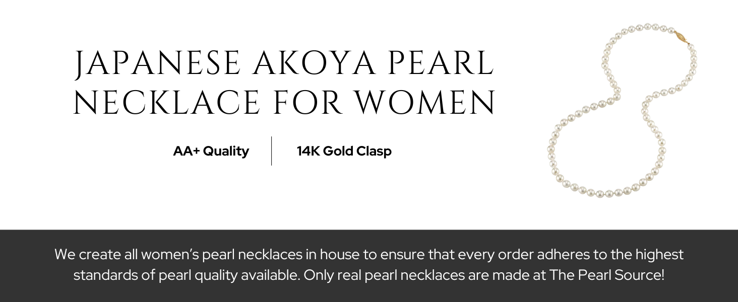 Japanese Akoya pearl pendant necklace with 14K gold chain, classic white cultured pearl on delicate gold setting