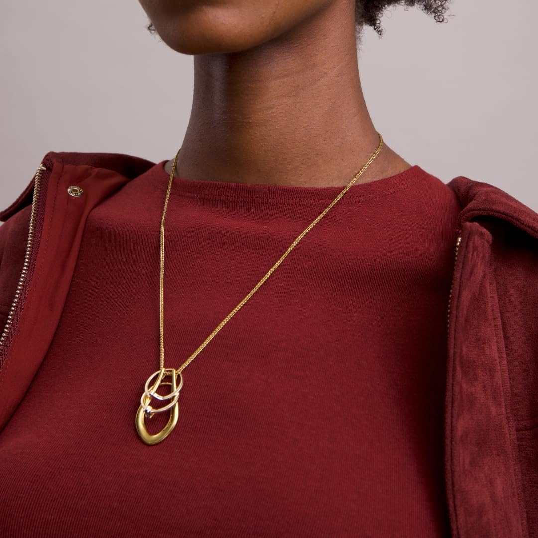 Gold-plated ring keeper necklace pendant with adjustable chain, modern wedding jewelry storage
