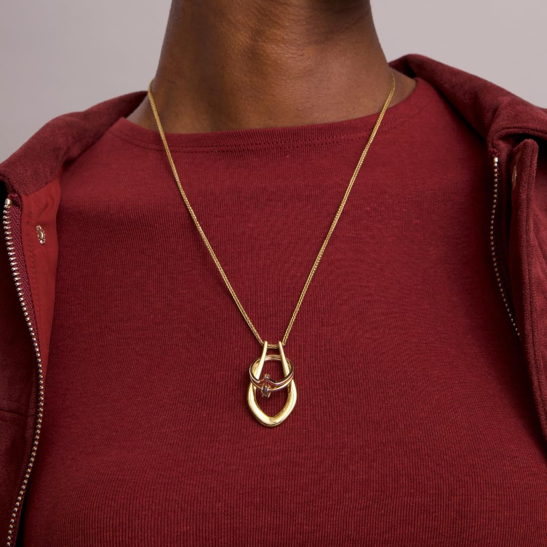 Gold-plated ring keeper necklace pendant with adjustable chain, modern wedding jewelry storage