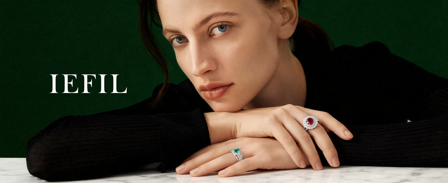Sterling silver birthstone ring with lab-created moissanite stone, rhodium plating, modern setting