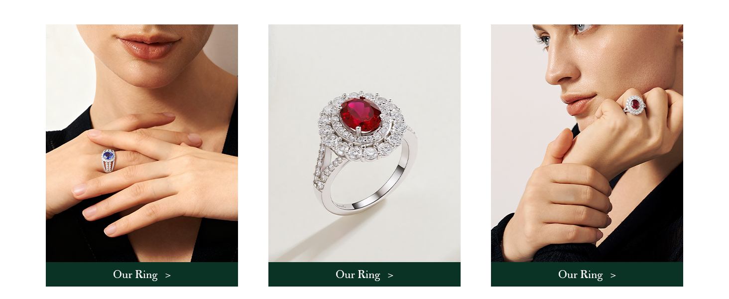 Sterling silver birthstone ring with lab-created moissanite stone, rhodium plating, modern setting