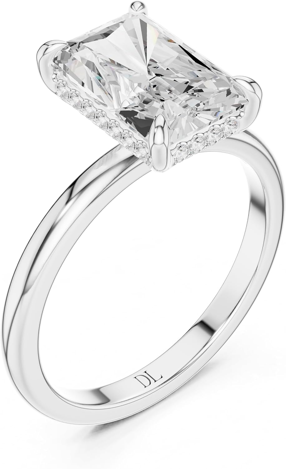 IGI certified lab grown diamond engagement ring in white, yellow, or rose gold with customizable carat weight