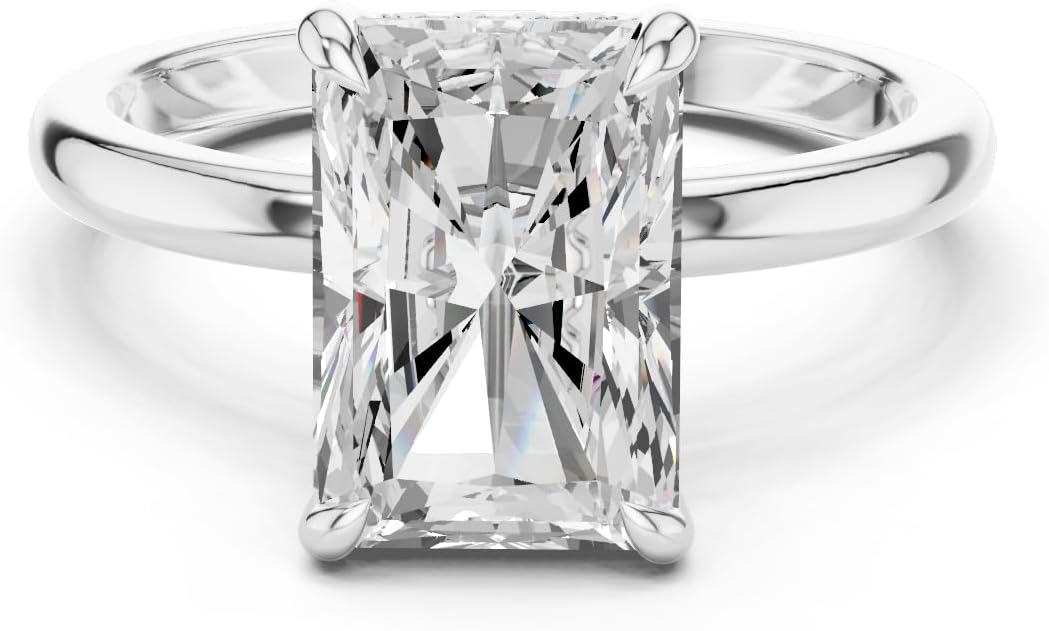 IGI certified lab grown diamond engagement ring in white, yellow, or rose gold with customizable carat weight