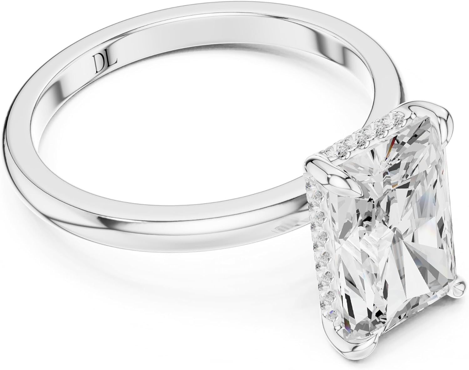 IGI certified lab grown diamond engagement ring in white, yellow, or rose gold with customizable carat weight