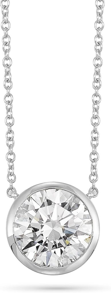 Lab Grown Diamond Solitaire Pendant Necklace 14K Gold