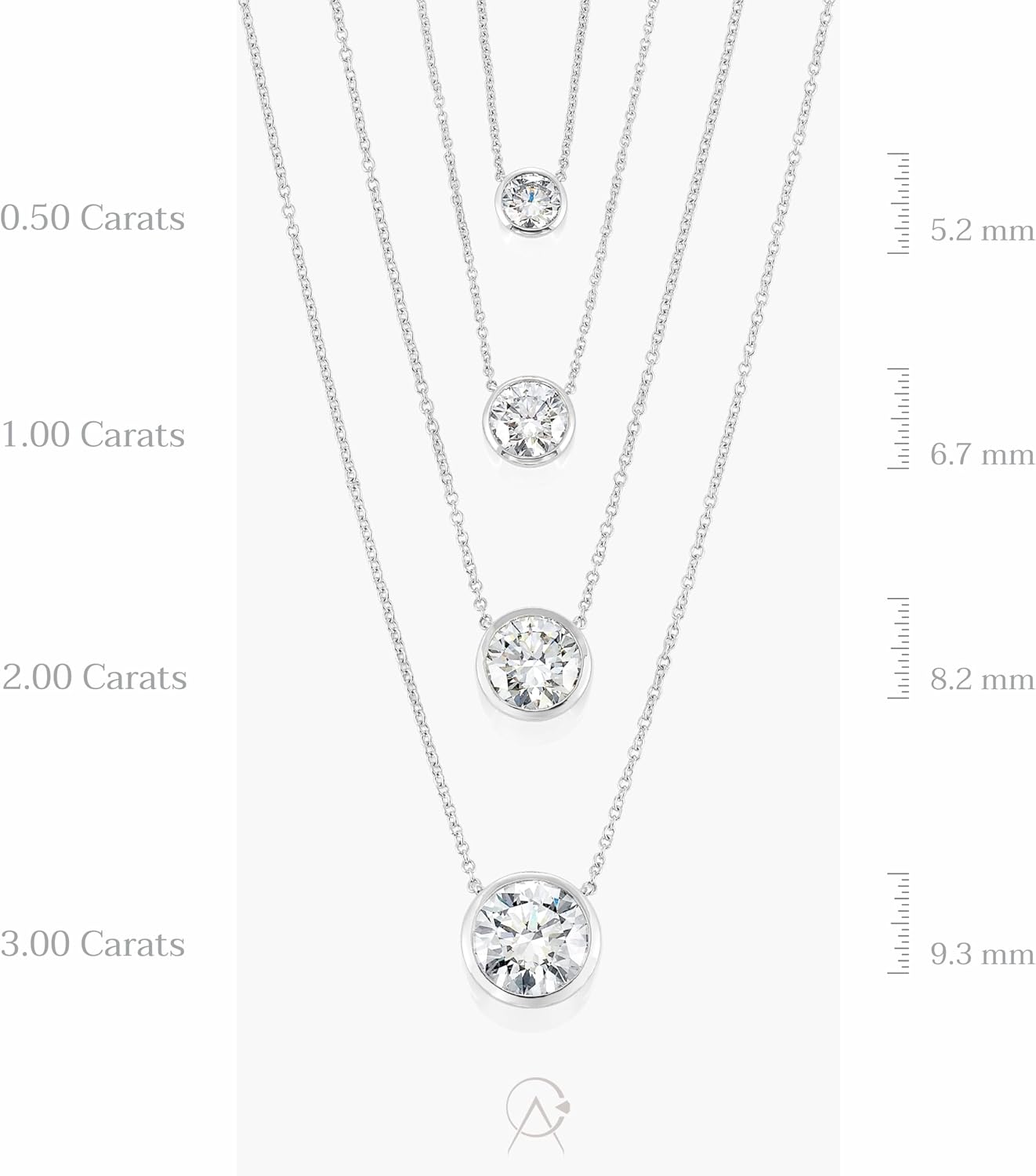 Round lab grown diamond solitaire pendant in 14K gold on 18-inch chain, classic minimalist style